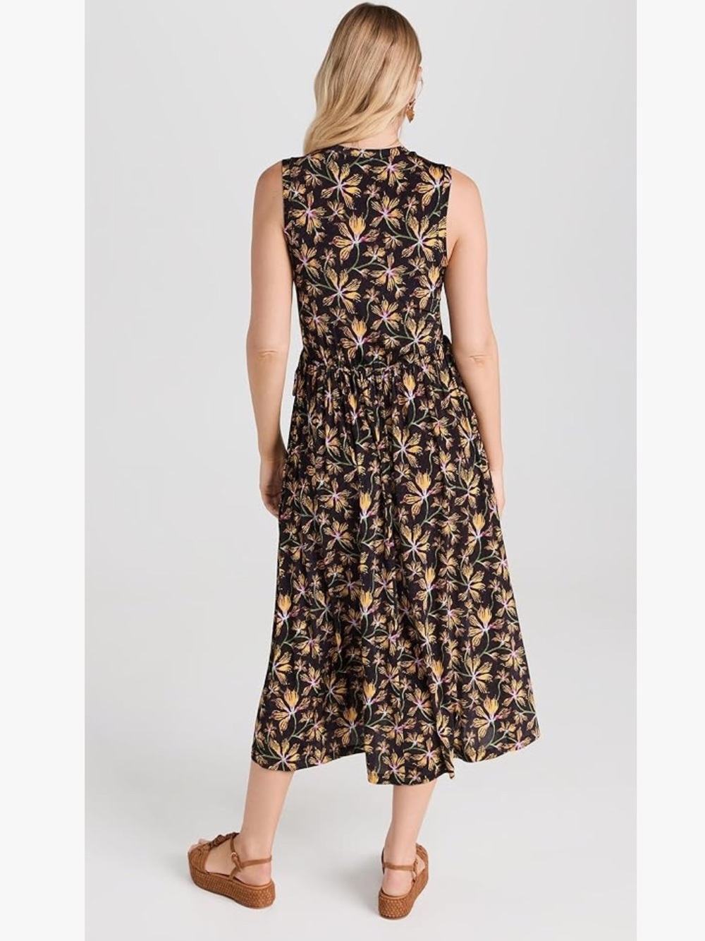 ULLA JOHNSON Clea Sleeveless Floral Odessa Dress L - Picture 6 of 10